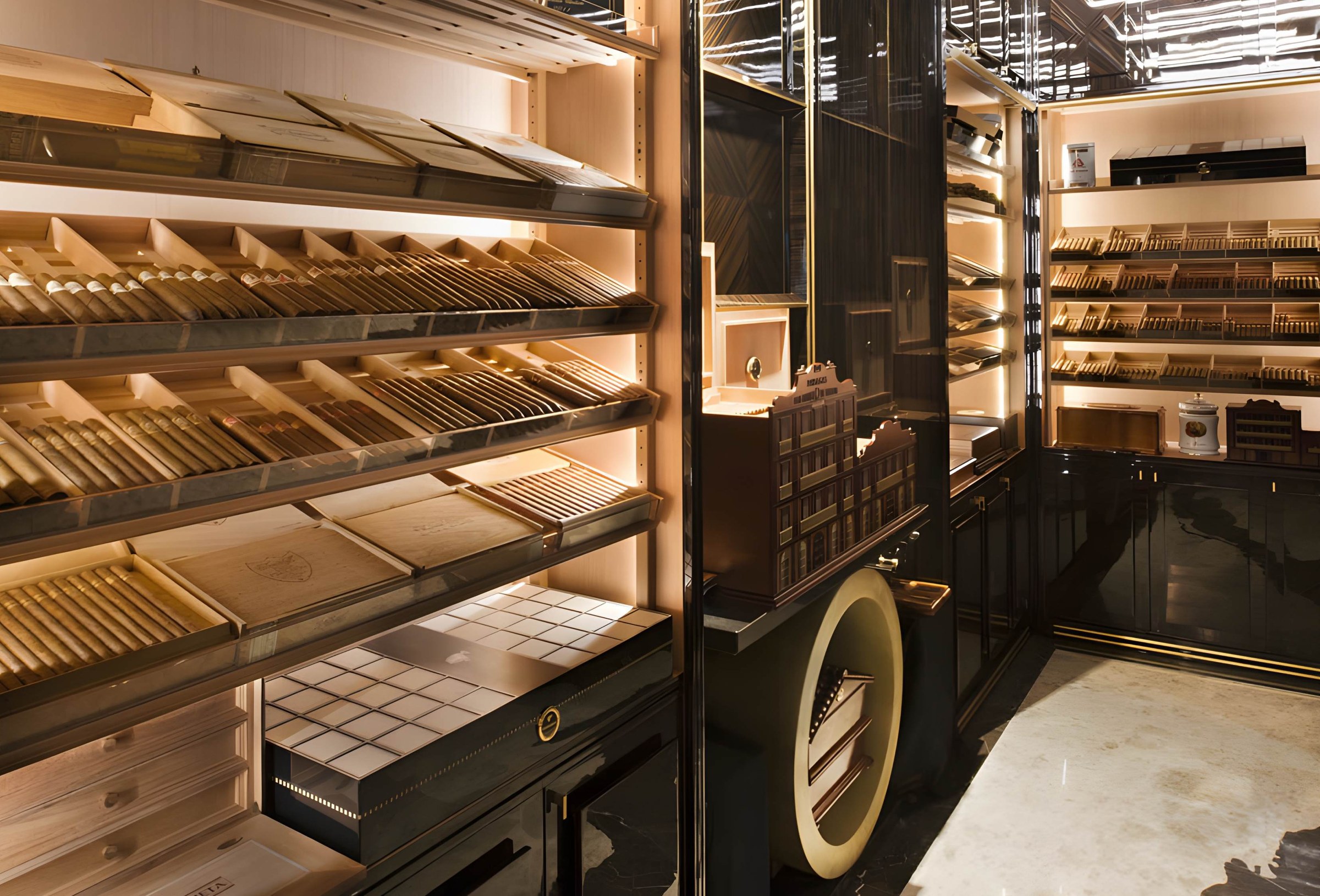 Luxury custom cigar cabinet room