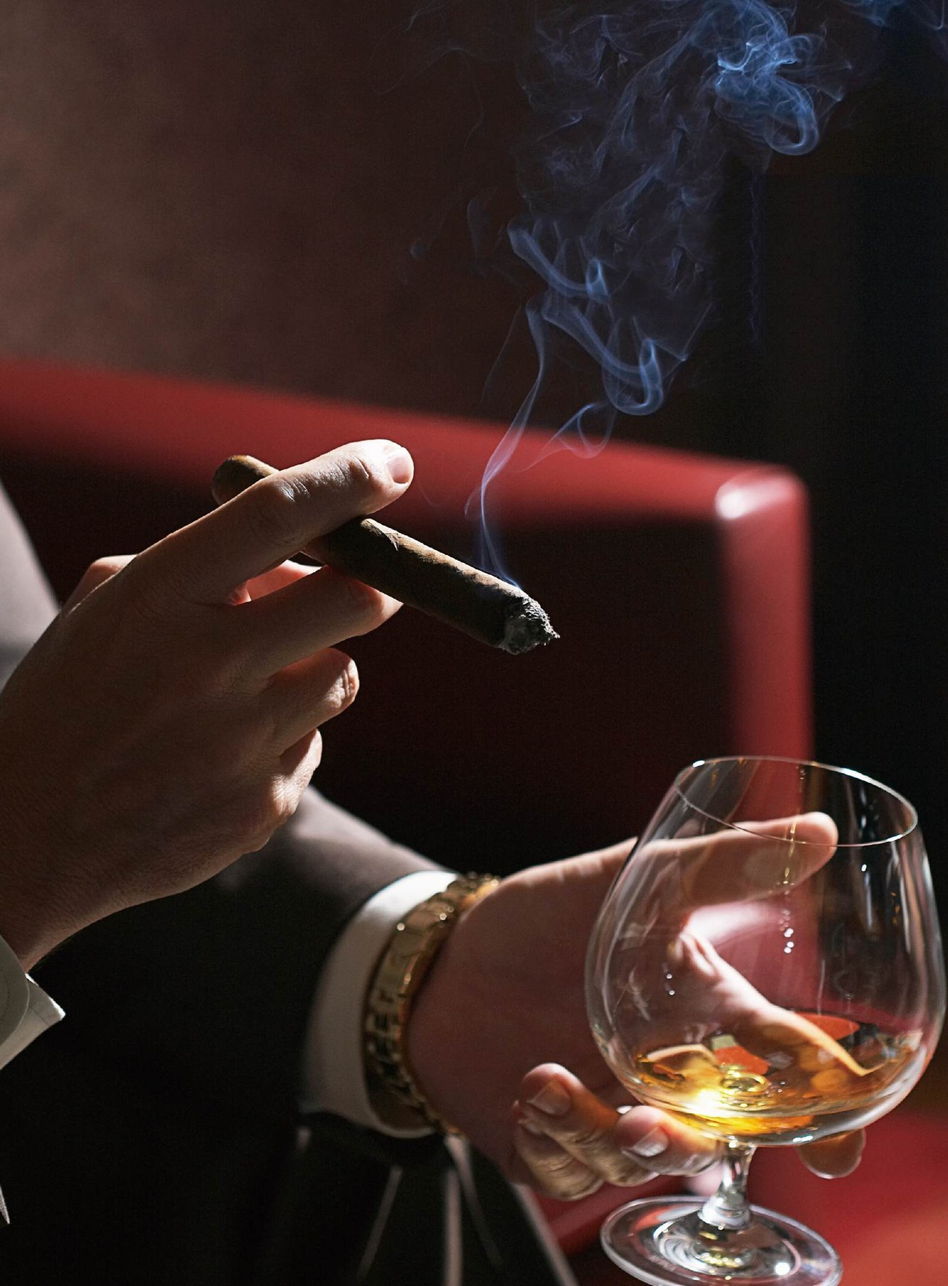 Cigar and wine lounge ambience